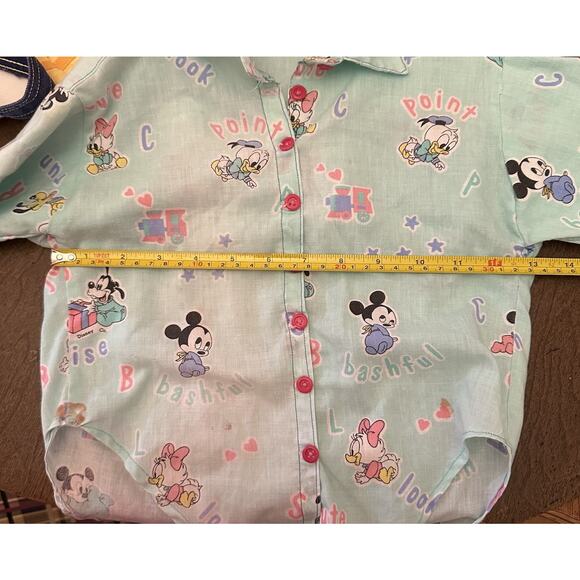Vintage Disney Babies‎ Mickey Mouse Pluto Plaid Button Down Shirt Size 4T - Picture 6 of 7